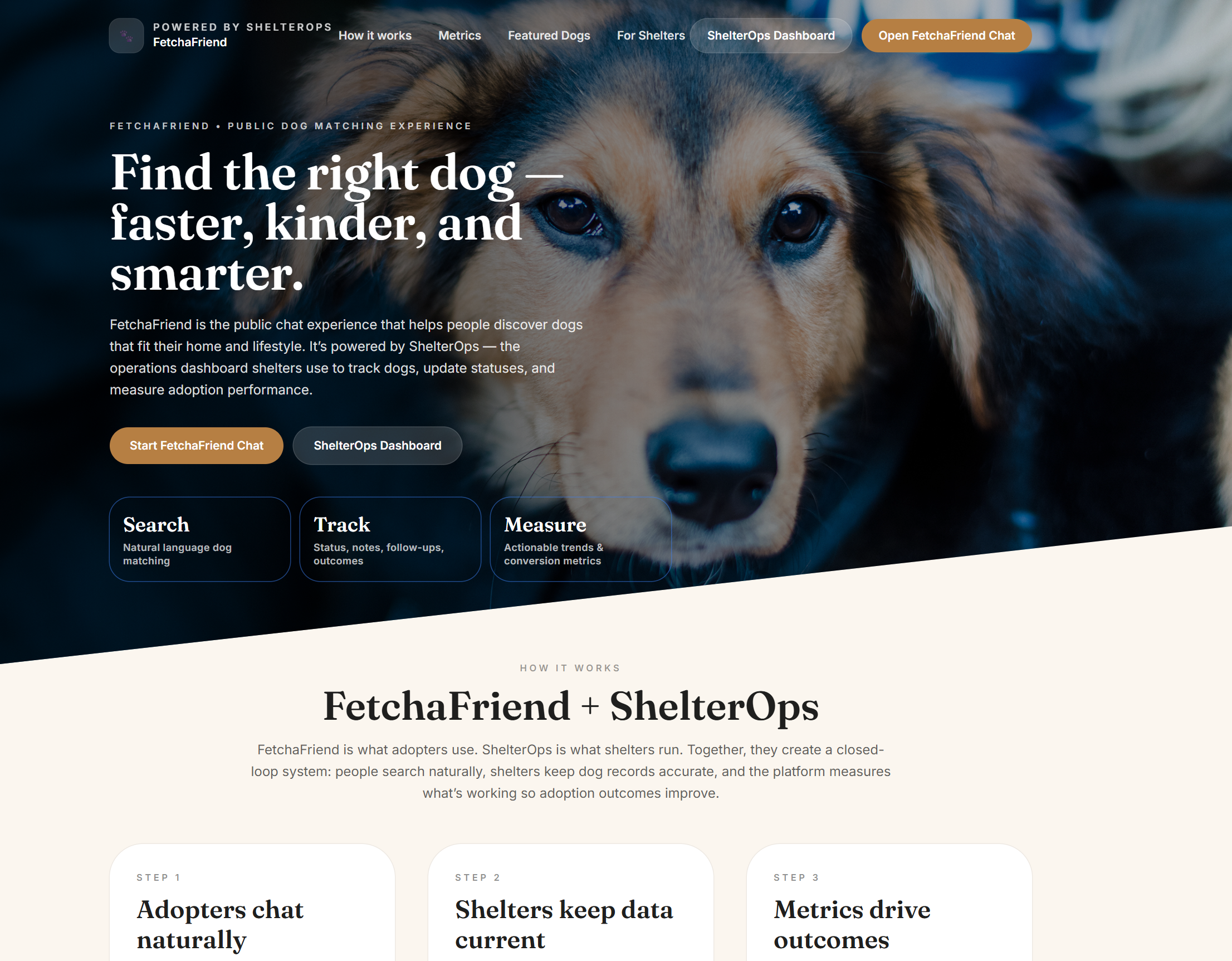 ShelterOps landing page